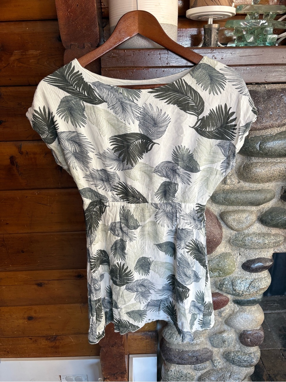 Pink Martini Tropical Palm Leaf Print Rayon Mini Dress Size S